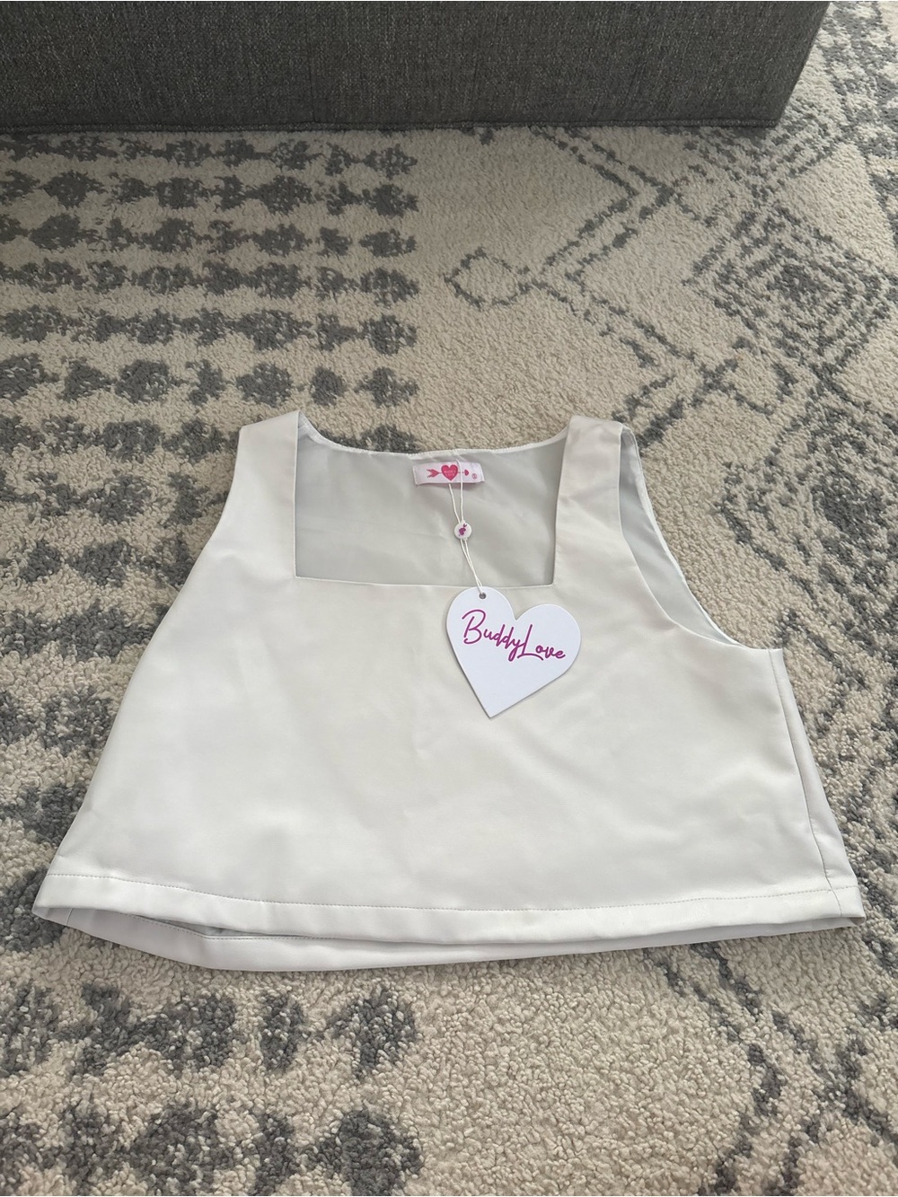 Buddy Love Cream Square-Neck Tank Top
